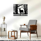 Deer in Woods Personalized Metal Art Wall Sign