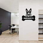 German Sheperd Custom Name Metal Art Wall Sign