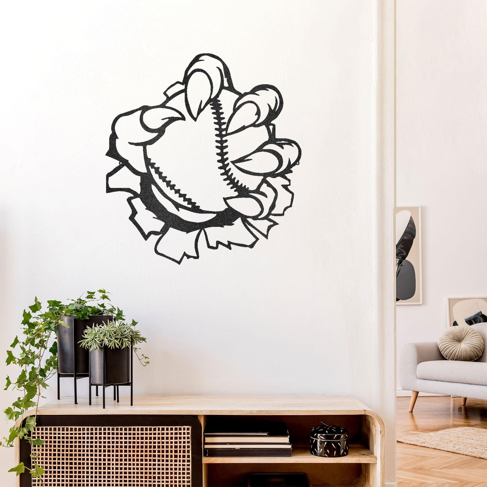 Baseball Monster Claw Metal Art Wall Sign - Mallard Moon Gift Shop