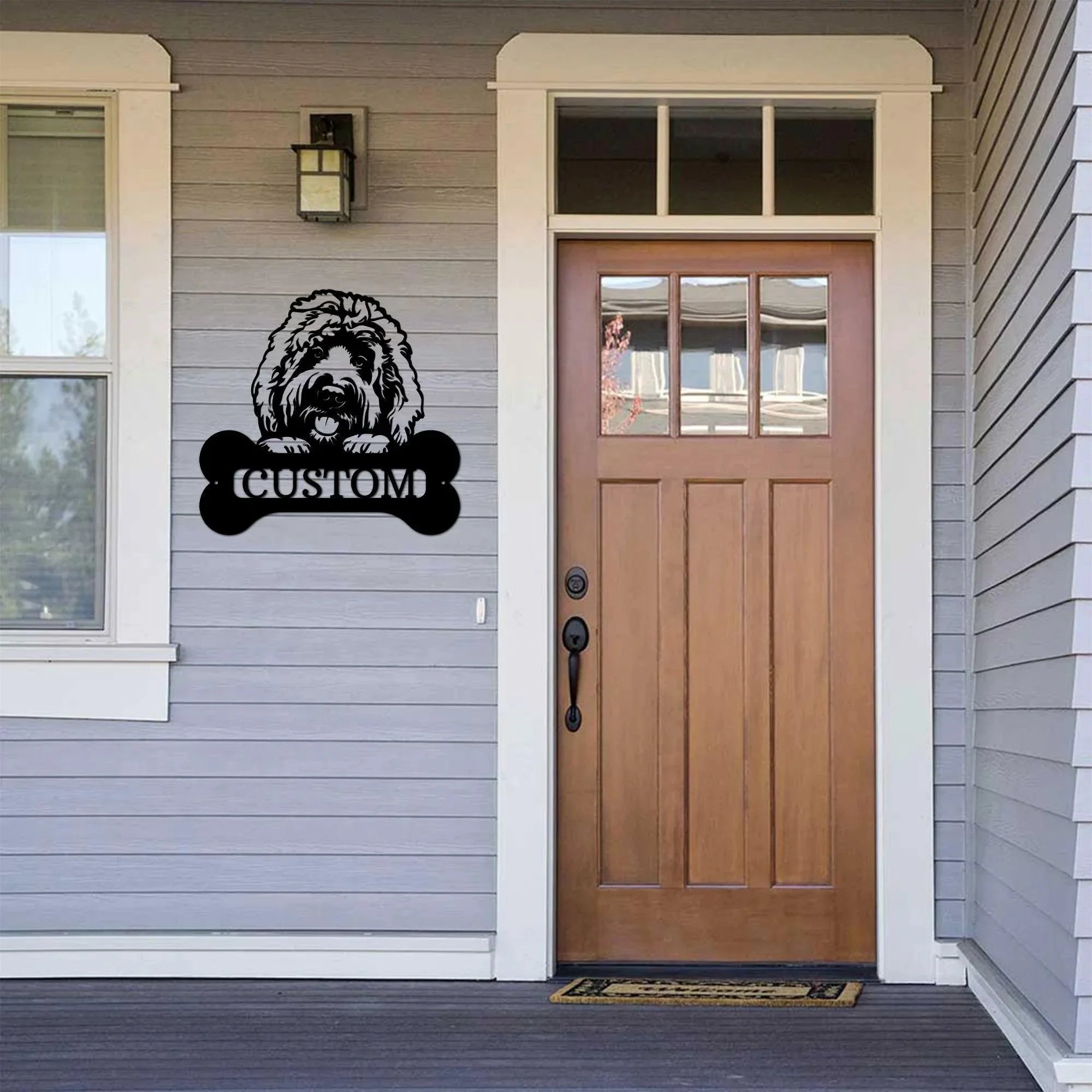 Goldendoodle Dog Custom Name Metal Art Wall Sign