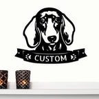 Dachshund Face Custom Name Metal Art Wall Sign