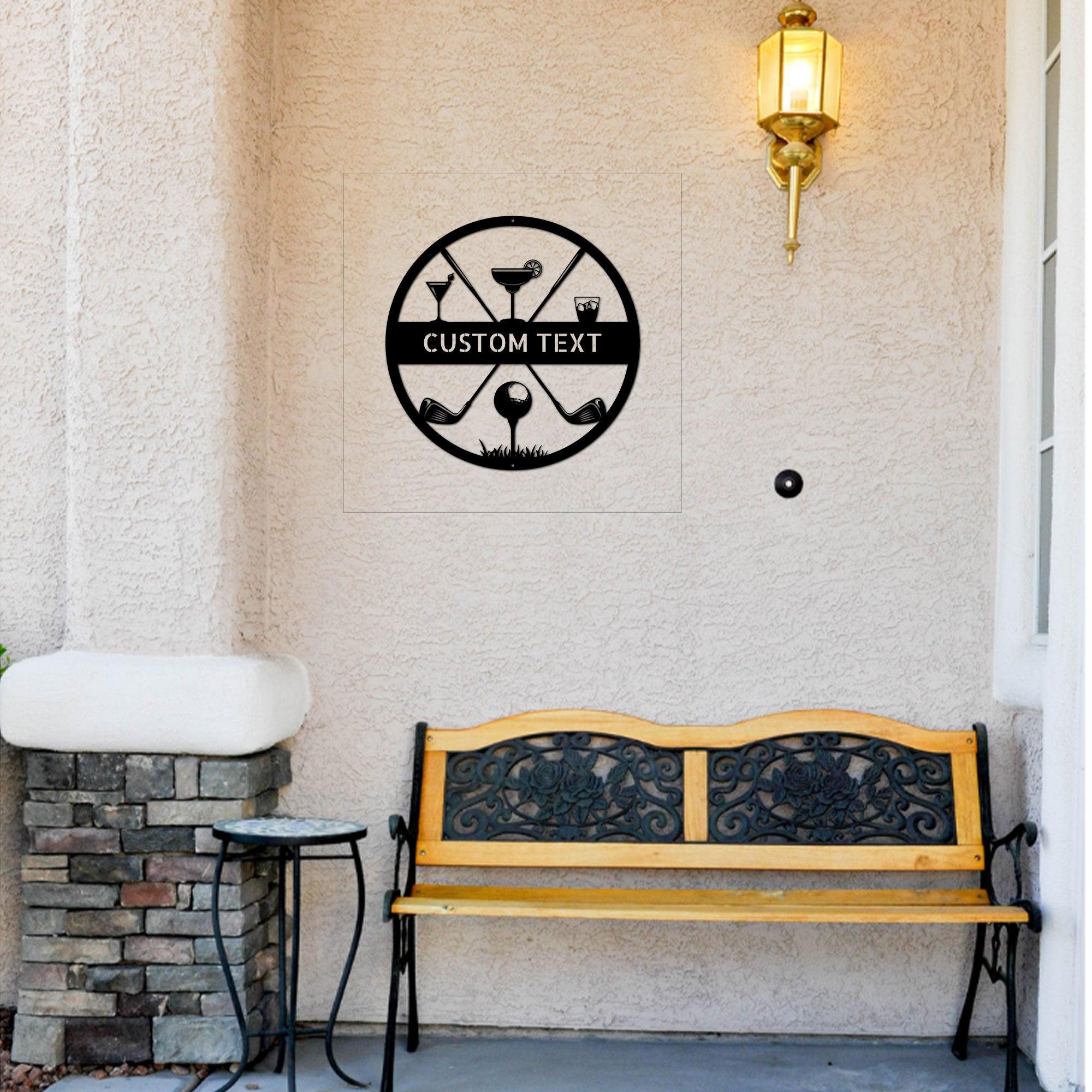 Golf 19th Hole Custom Name Metal Art Wall Sign - Mallard Moon Gift Shop