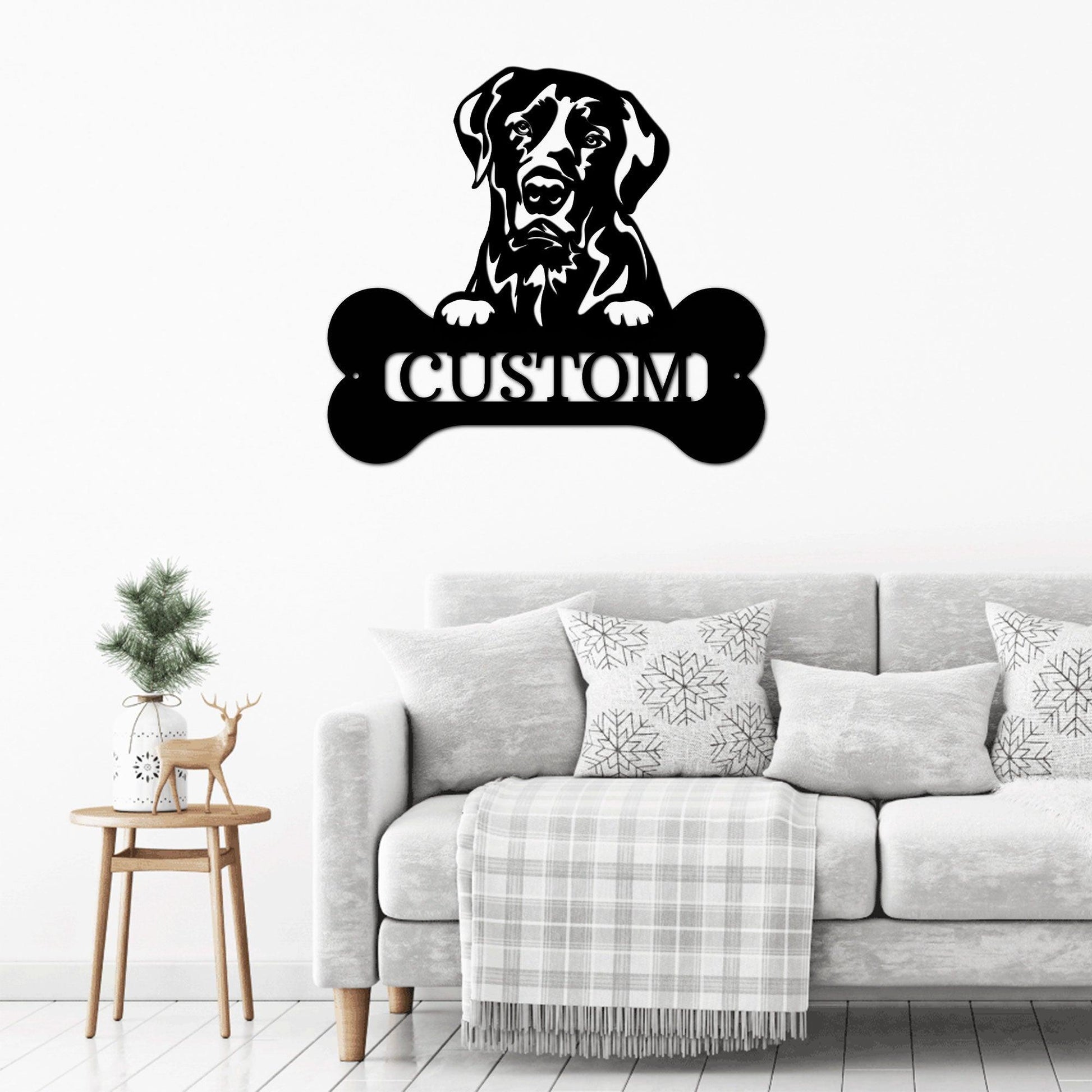 Labrador Retriever Dog Custom Name Metal Art Wall Sign - Mallard Moon Gift Shop
