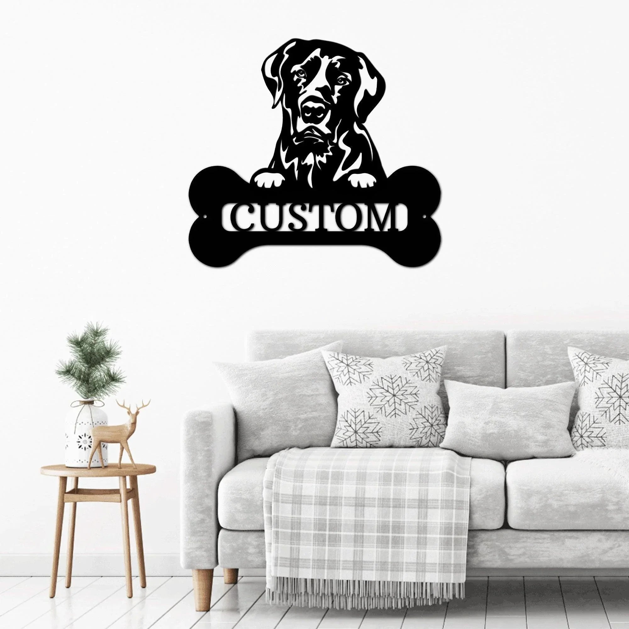 Labrador Retriever Dog Custom Name Metal Art Wall Sign