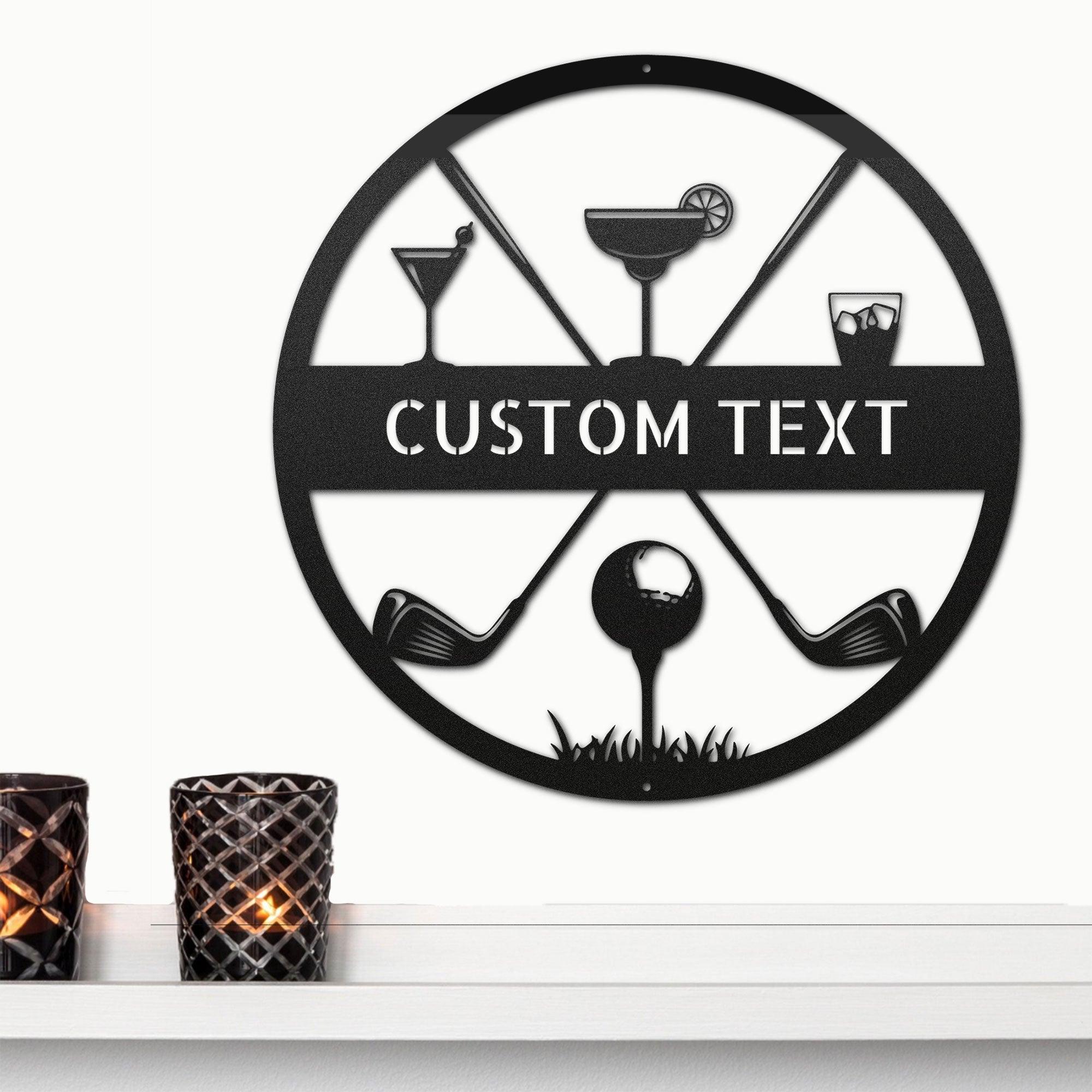 Golf 19th Hole Custom Name Metal Art Wall Sign - Mallard Moon Gift Shop