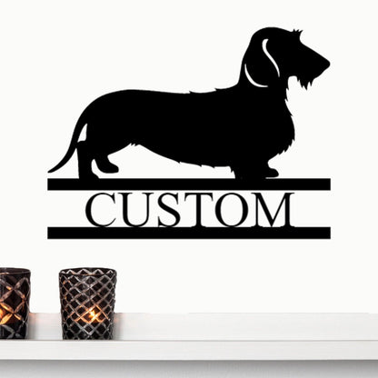 Dachshund Wire Haired Custom Name Metal Wall Sign - Mallard Moon Gift Shop