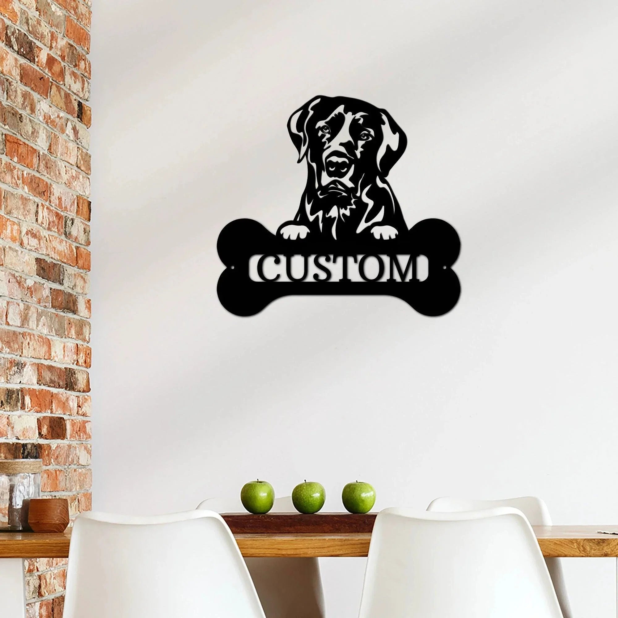 Labrador Retriever Dog Custom Name Metal Art Wall Sign