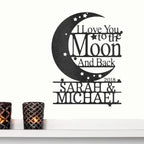 I Love You to the Moon and Back Personalized Metal Wall Art Sign