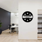 Personalized Six Star Round Metal Art Wall Sign