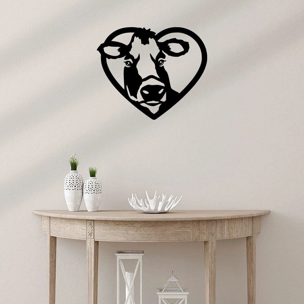 I Love Cows Metal Art Wall Sign