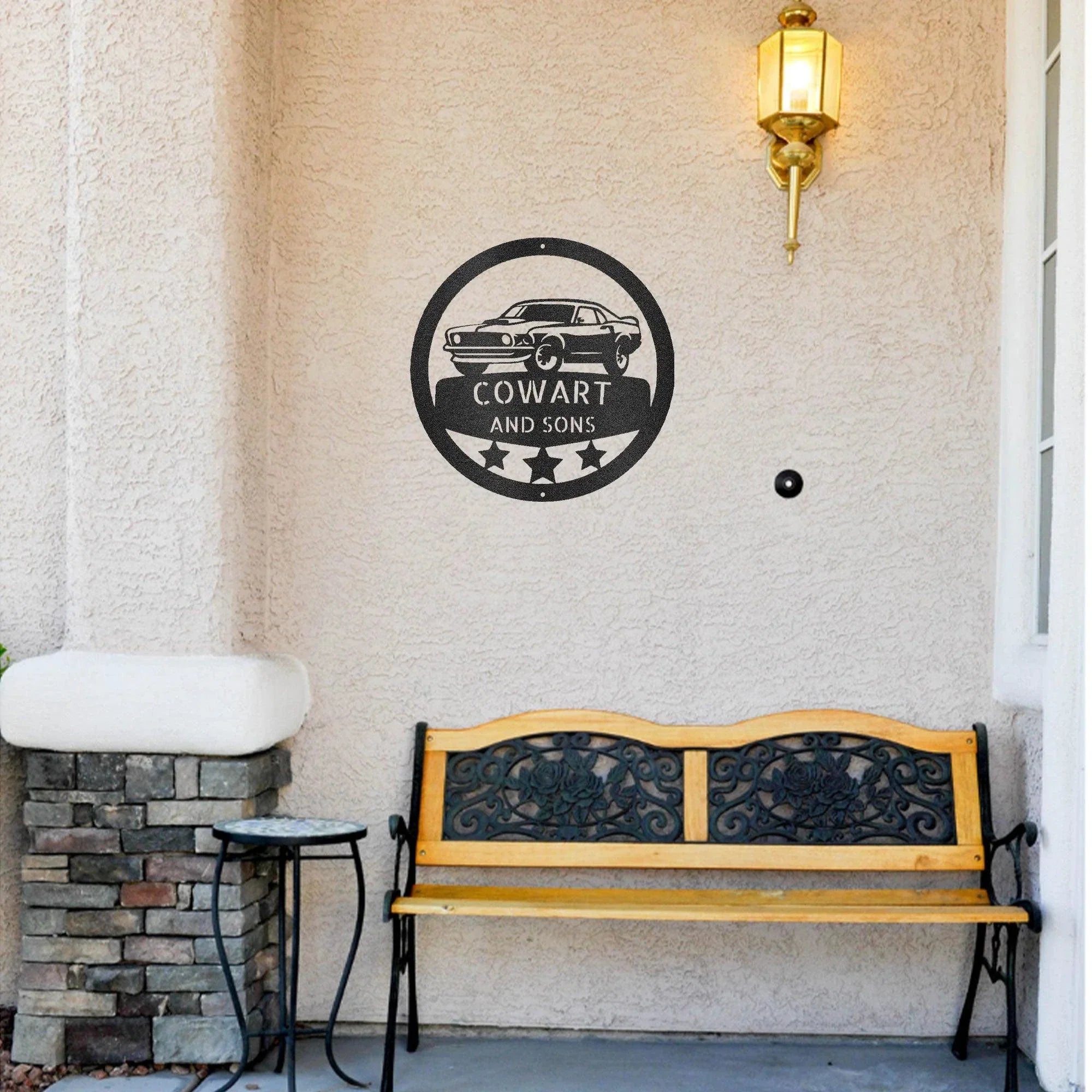 Classic Sports Car Personalized Garage Workshop Man Cave Steel Wall Sign