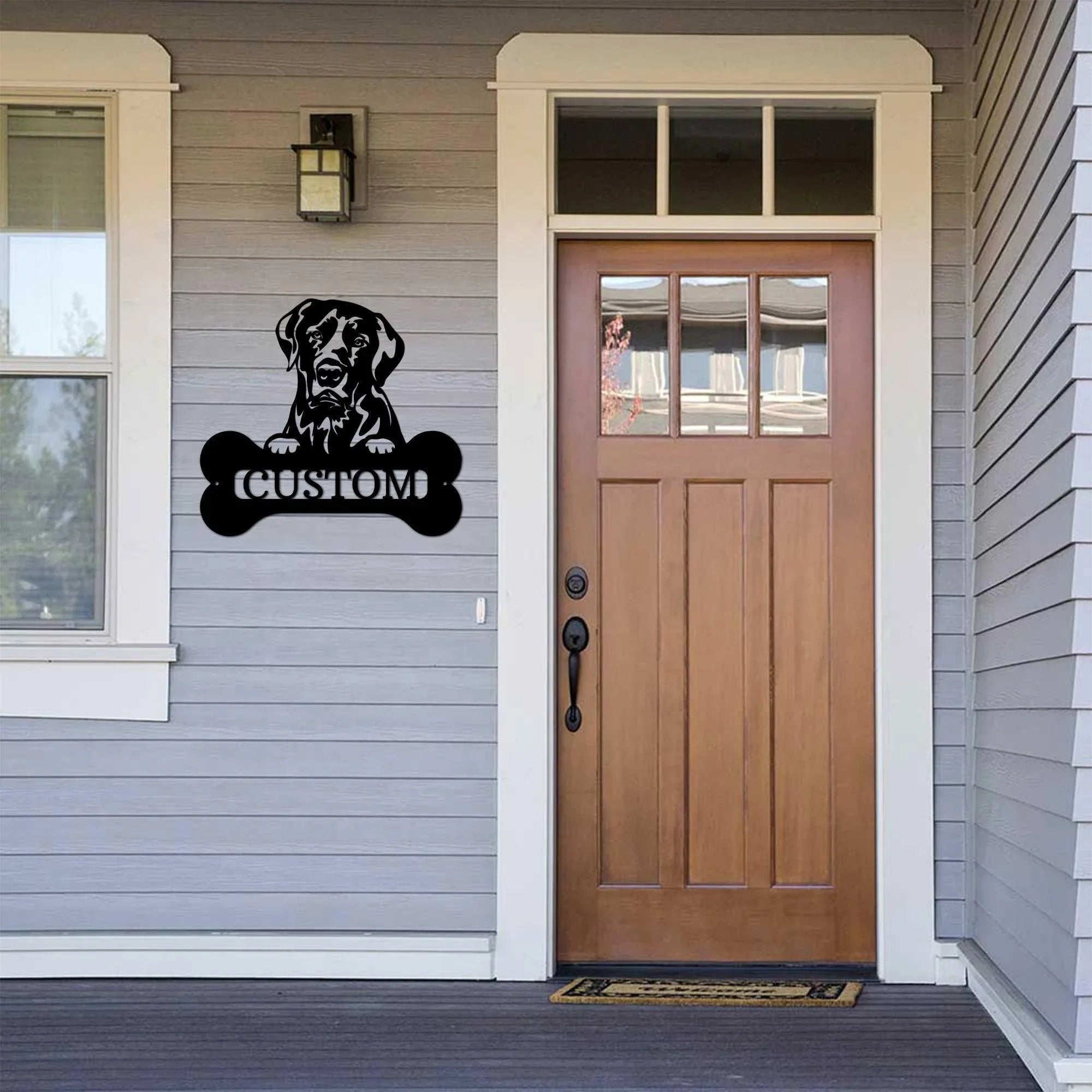 Labrador Retriever Dog Custom Name Metal Art Wall Sign