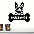 German Sheperd Custom Name Metal Art Wall Sign