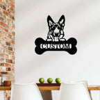 German Sheperd Custom Name Metal Art Wall Sign