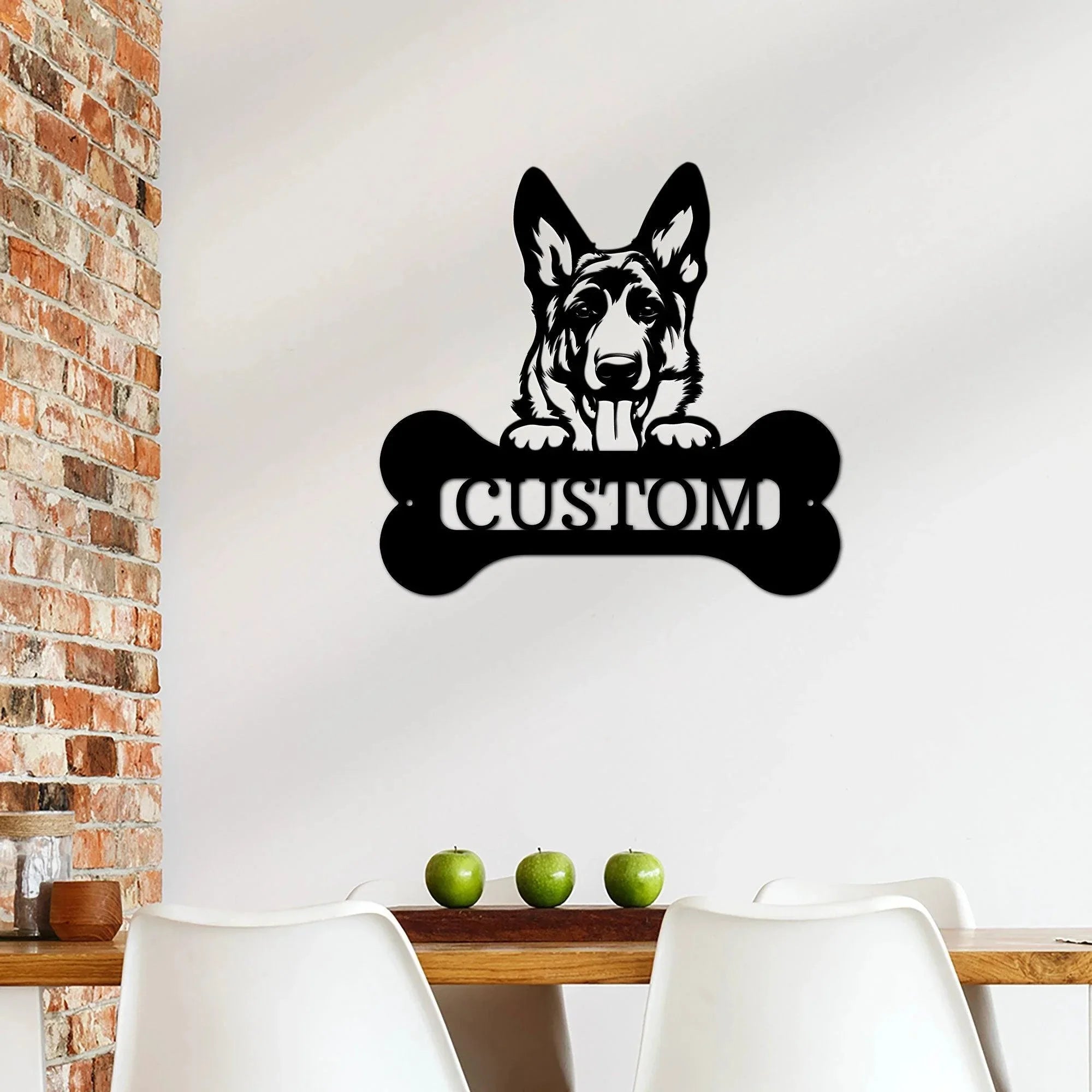 German Sheperd Custom Name Metal Art Wall Sign