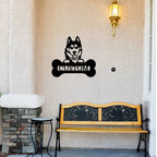 Siberian Husky Dog Custom Name Metal Art Wall Sign