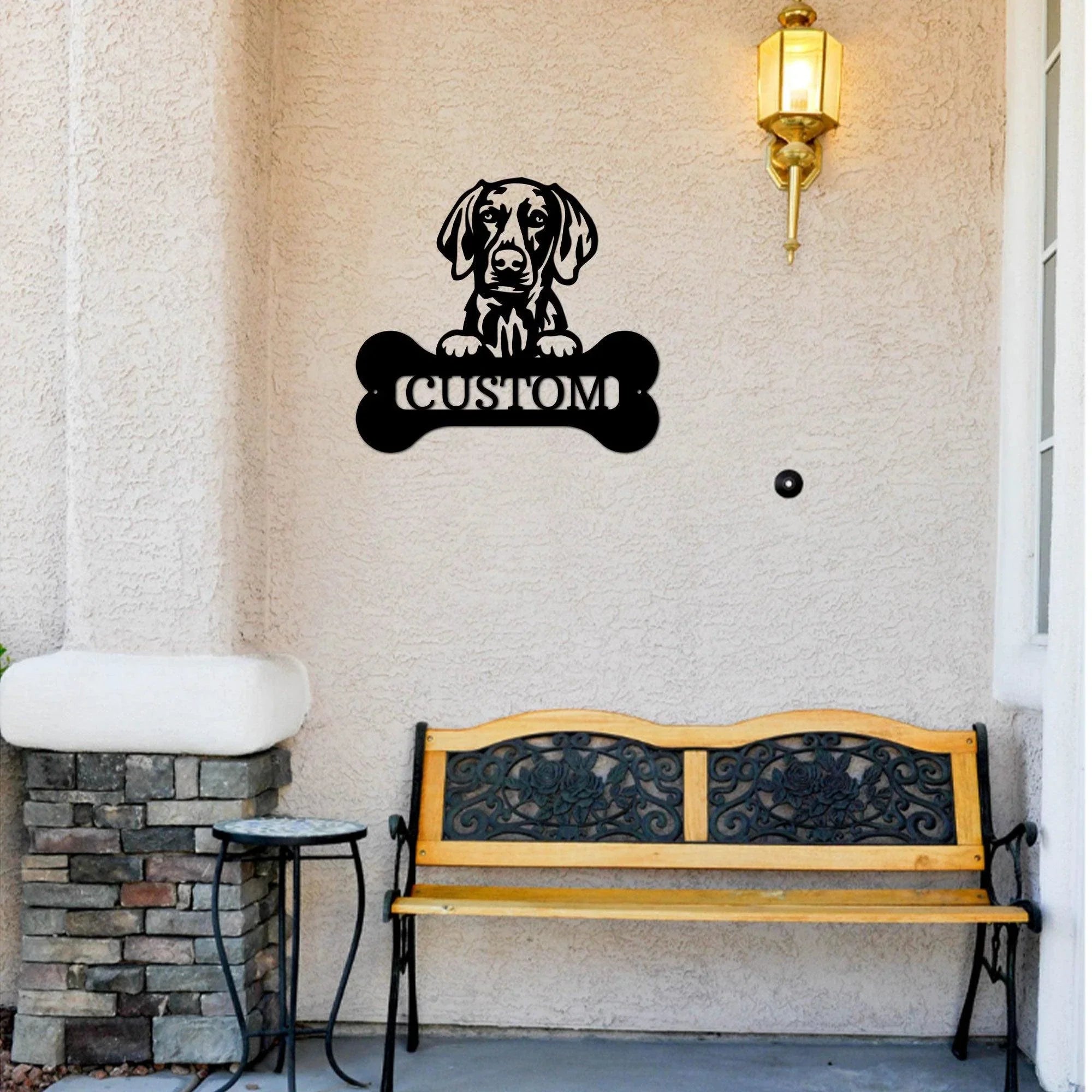 Custom Weimaraner Dog Metal Wall Sign – Personalized Name Steel Art – Indoor/Outdoor Decor – Multiple Sizes & Colors – Made in USA