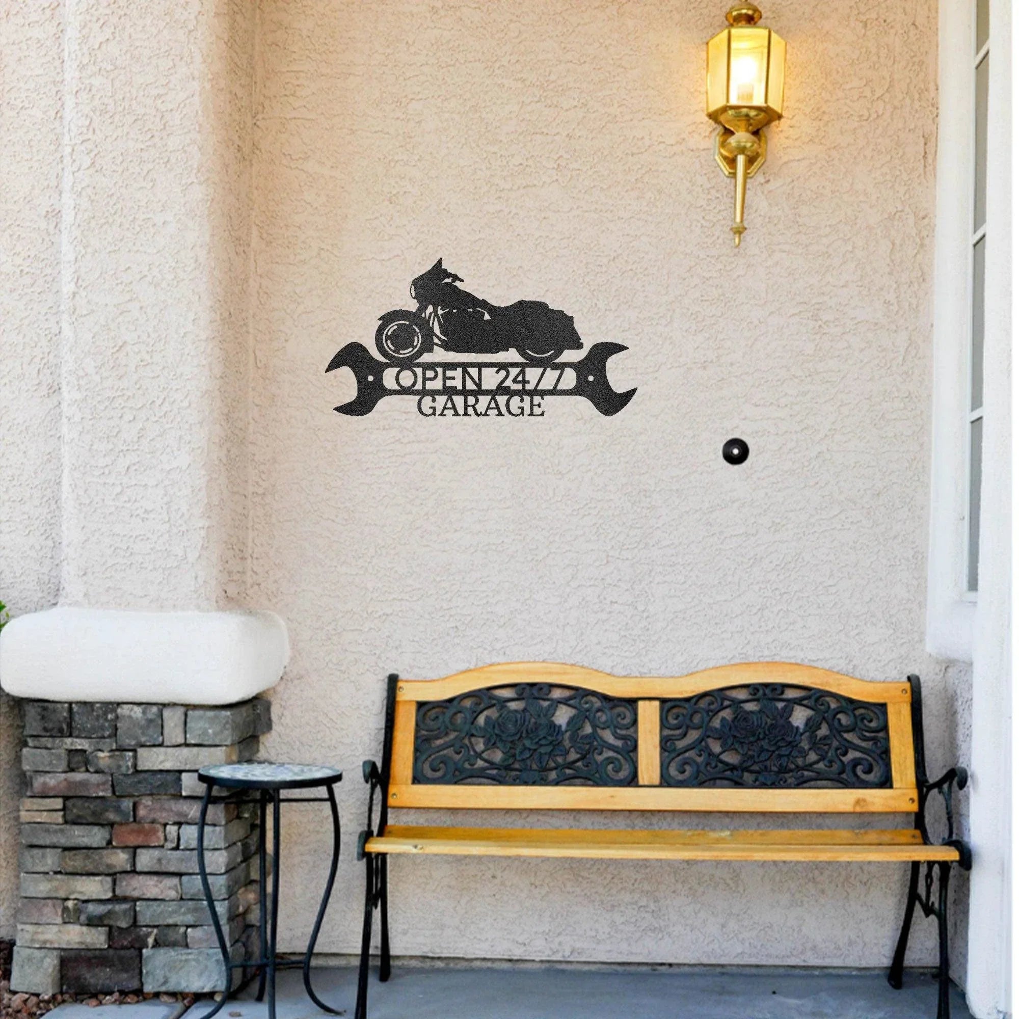 Personalized Motorcycle Indoor Outdoor Steel Wall Sign Art