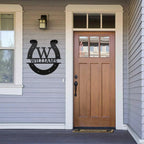 Horseshoe Custom Name and Initial Metal Art Wall Sign