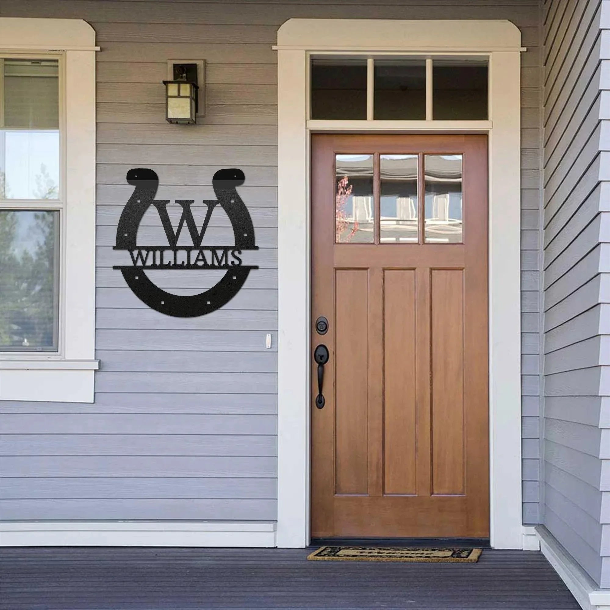 Horseshoe Custom Name and Initial Metal Art Wall Sign