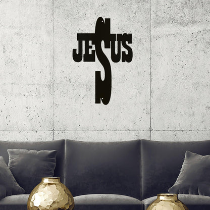 Jesus Cross Metal Art Steel Sign - Mallard Moon Gift Shop