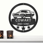 Classic Sports Car Personalized Garage Workshop Man Cave Steel Wall Sign