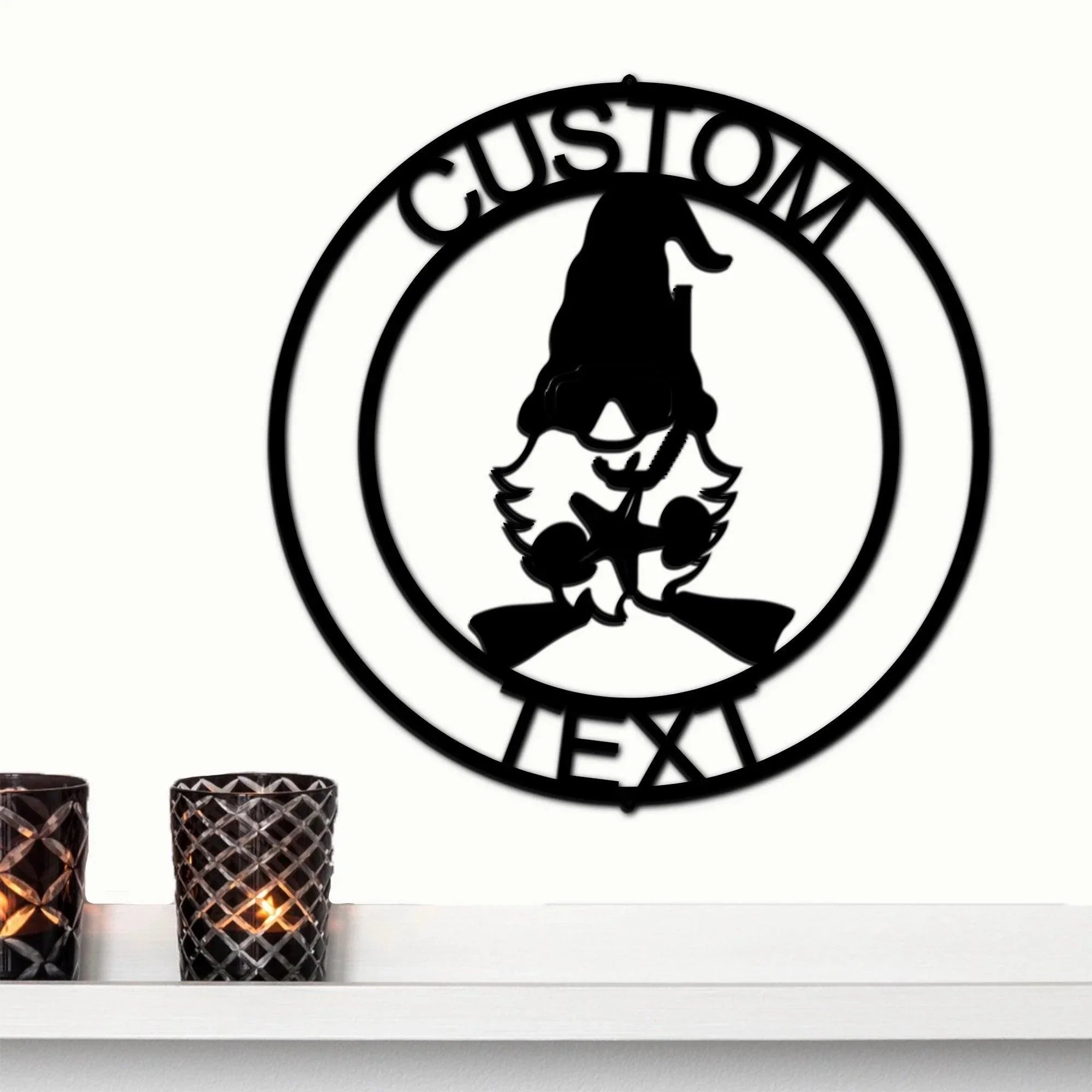 Summer Gnome Custom Name Metal Art Wall Sign Home Decor