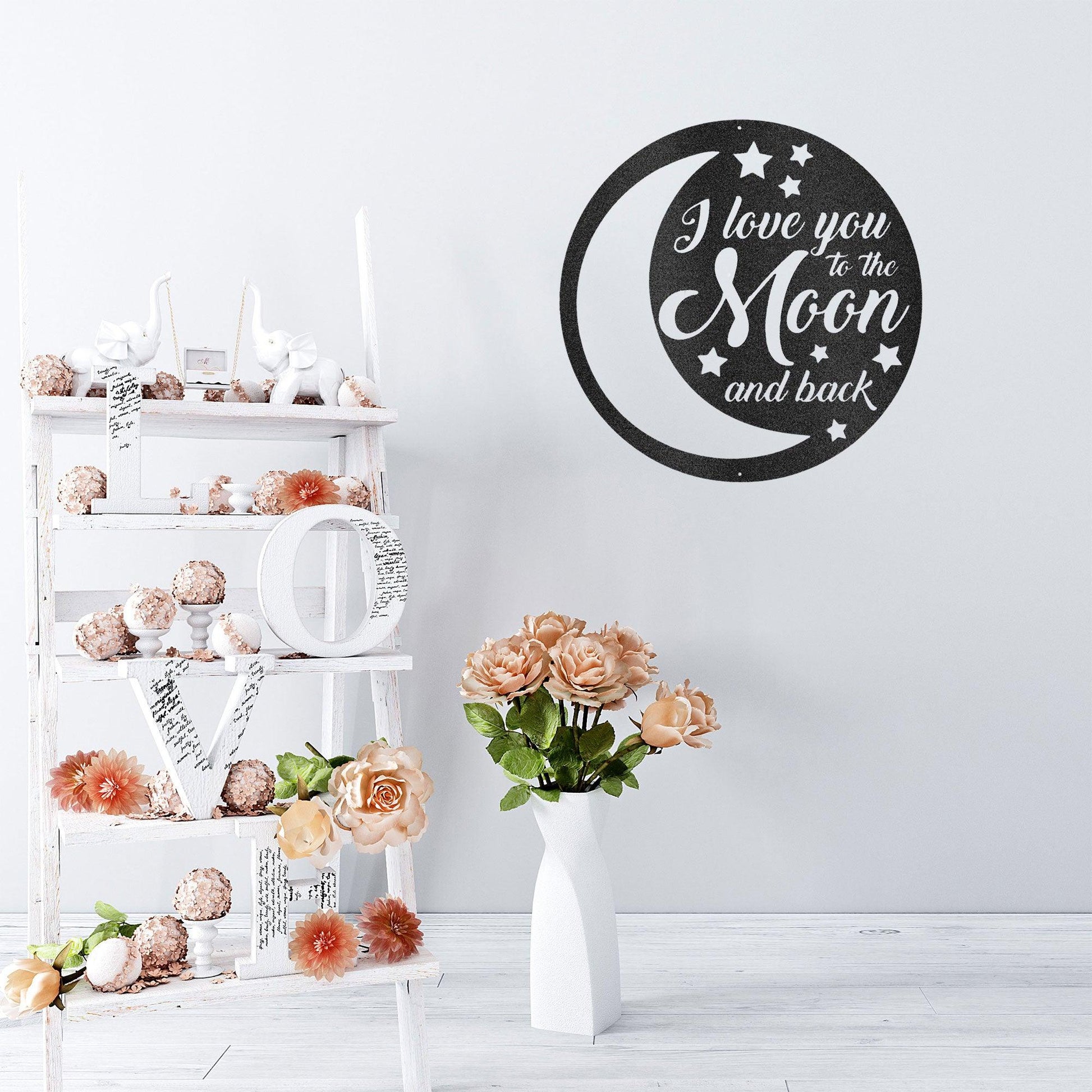 I Love You To the Moon and Back Indoor Outdoor Steel Wall Sign - Mallard Moon Gift Shop
