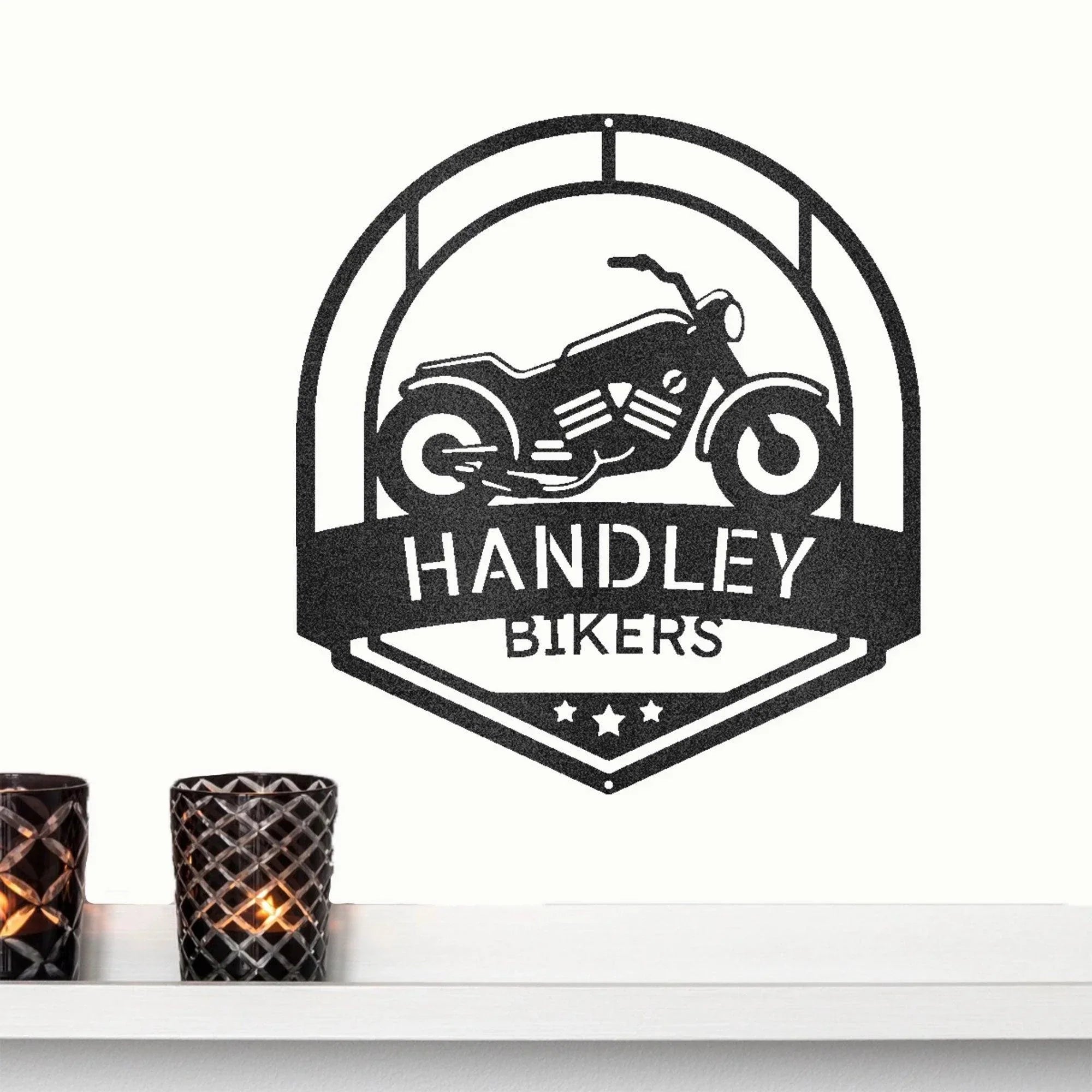 Motorcycle Biker Custom Name Steel Wall Sign Metal Art