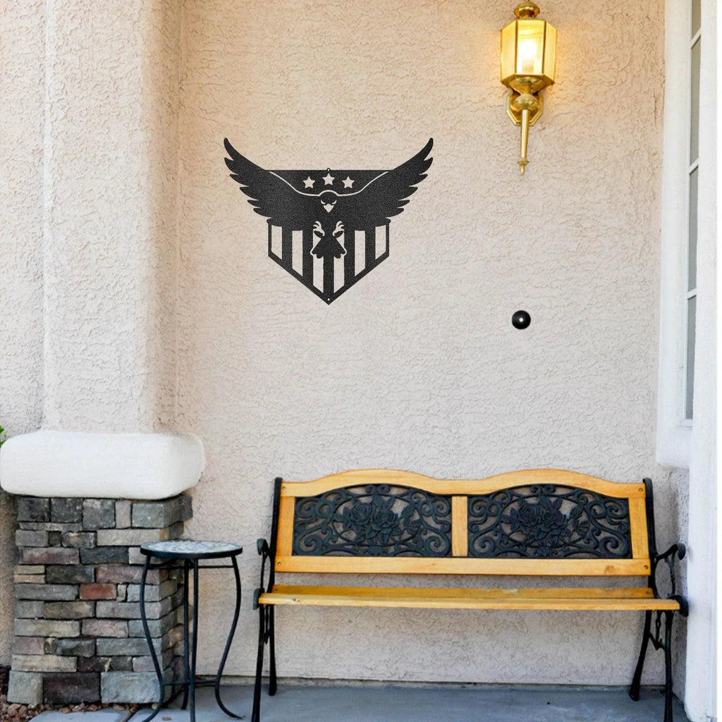 Swooping Eagle Patriotic Indoor Outdoor Steel Wall Sign