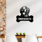 Golden Retriever Dog Custom Name Metal Art Wall Sign