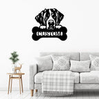 St. Bernard Dog Custom Name Metal Art Wall Sign