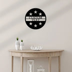 Personalized Six Star Round Metal Art Wall Sign
