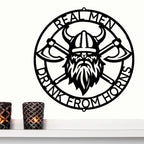 Viking Battle Axe Ring Monogram Personalized Name Indoor Outdoor Steel Wall Sign Metal Art