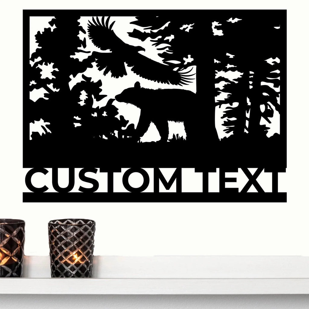 Bear and Eagle Custom Metal Wall Art
