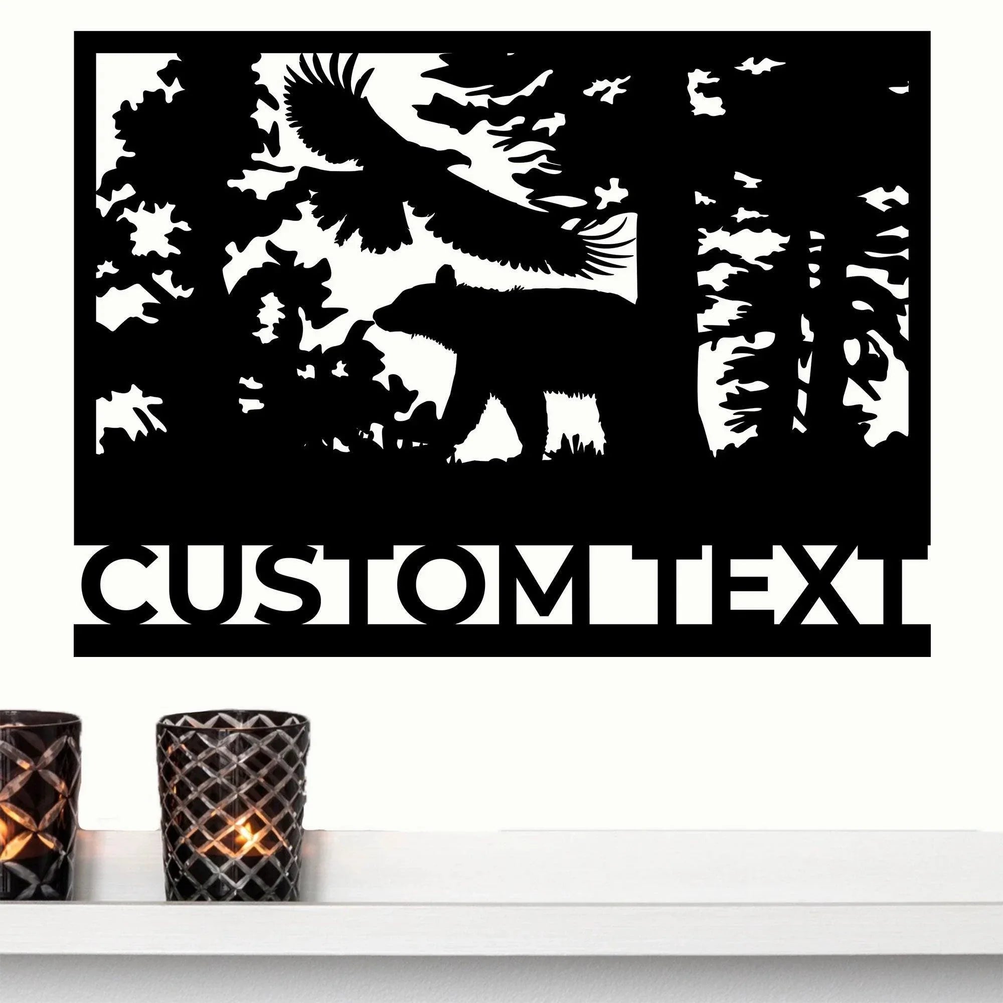 Bear and Eagle Custom Metal Wall Art