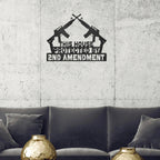 Patriotic Metal Wall Sign Art - This House Protected by Second Amendment