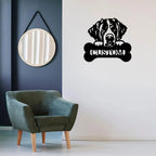 St. Bernard Dog Custom Name Metal Art Wall Sign