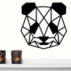 Geometric Panda Metal Wall Art – Modern Animal Steel Décor – Minimalist Panda Head Wall Hanging