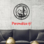 The Hunter Personalized Monogram Indoor Outdoor Steel Wall Sign