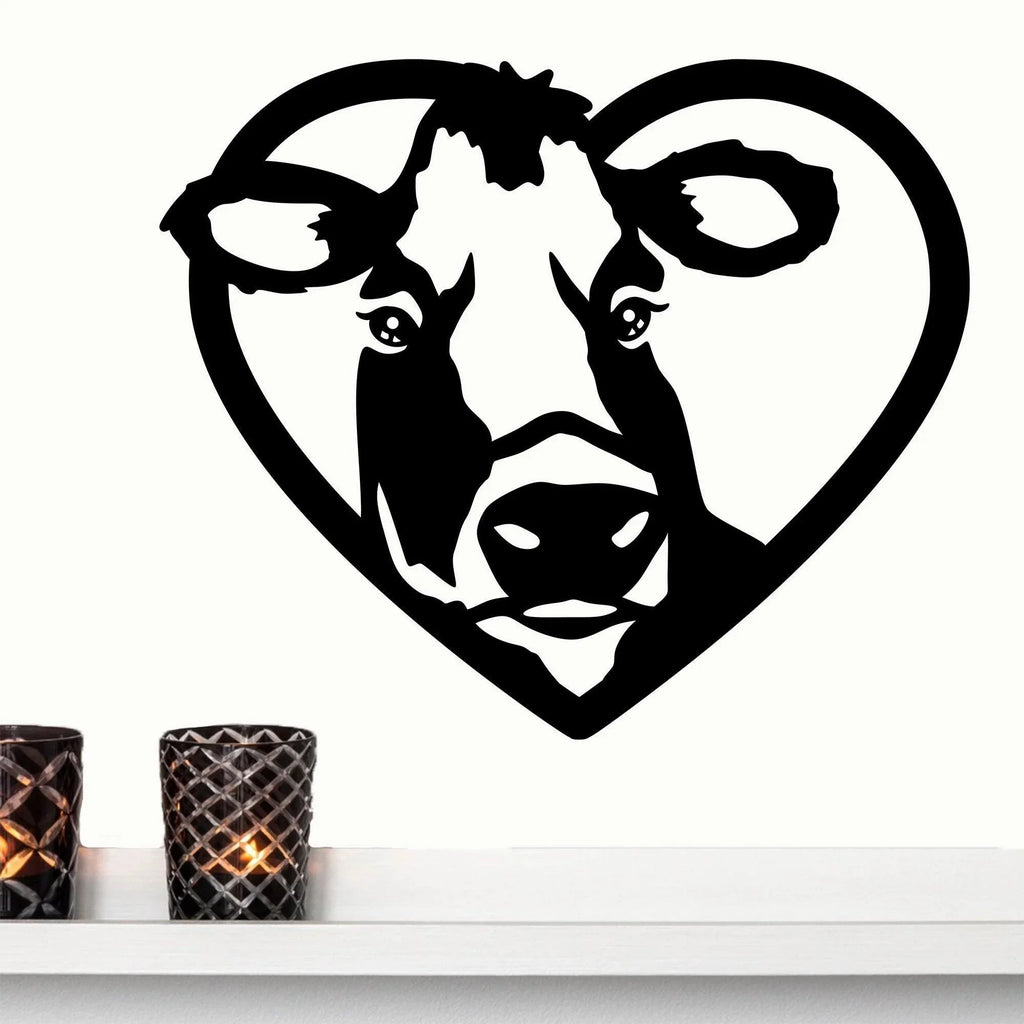 I Love Cows Metal Art Wall Sign