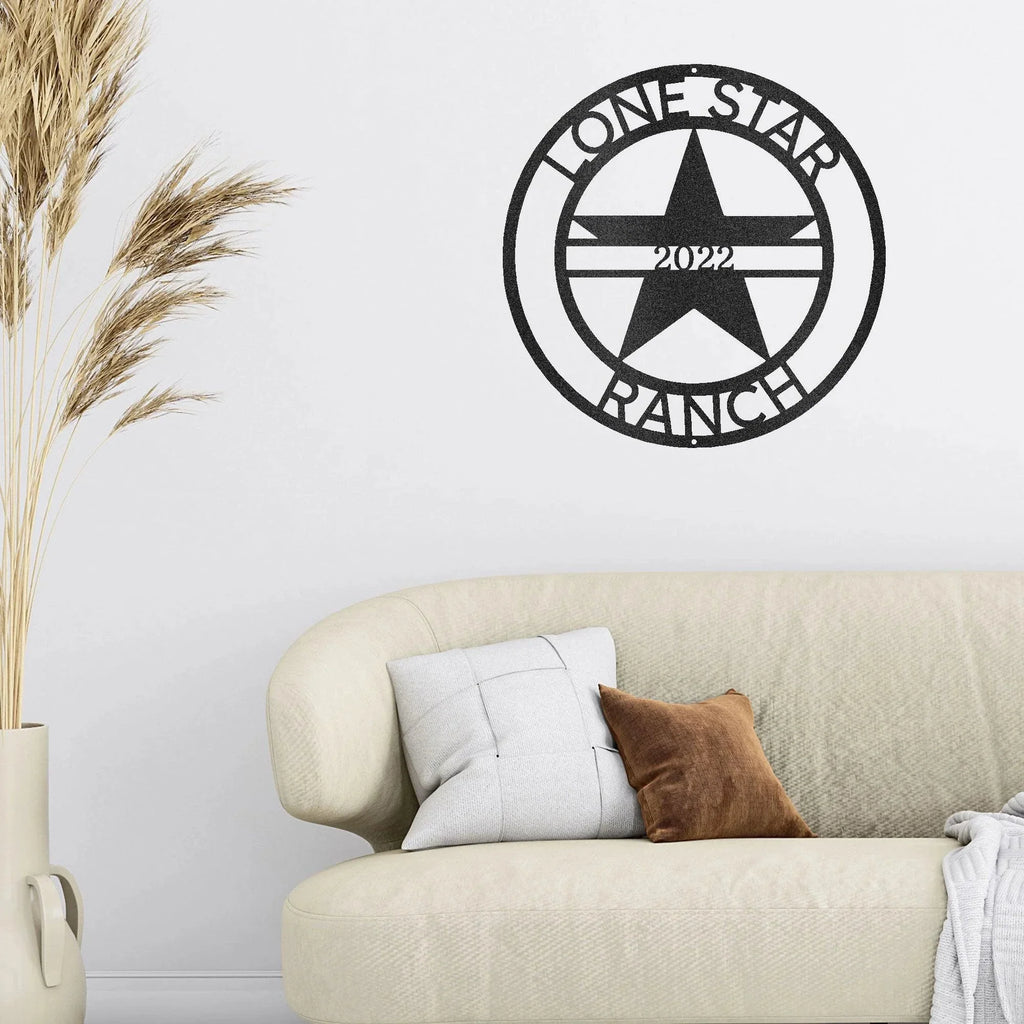 Lone Star Custom Name Metal Wall Art