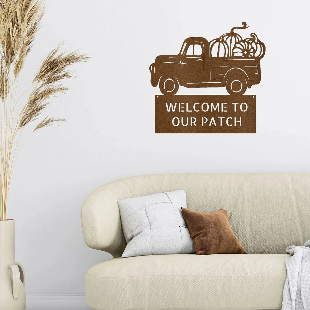 Country Truck Custom Monogram Indoor Outdoor Steel Wall Sign