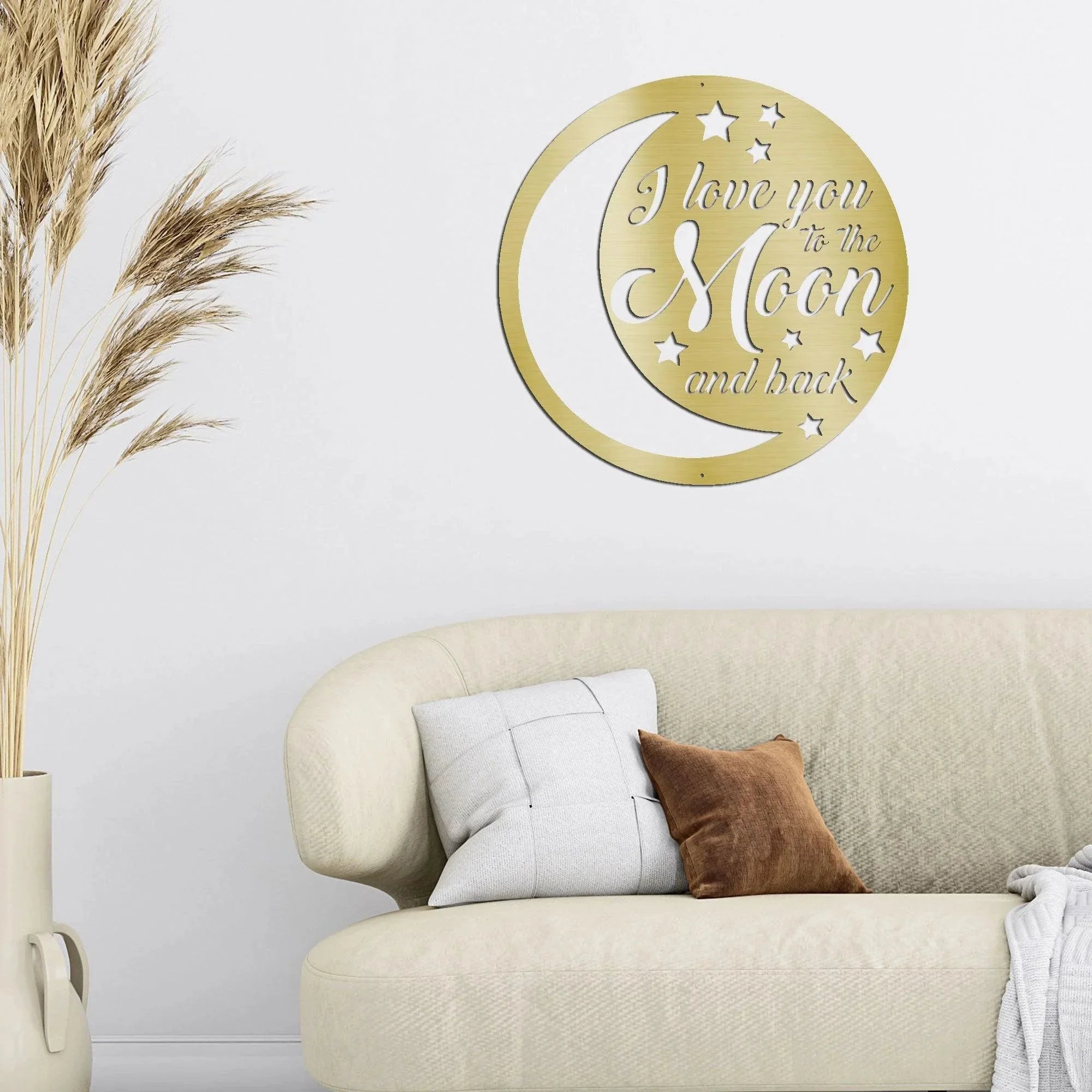 I Love You To the Moon and Back Indoor Outdoor Steel Wall Sign