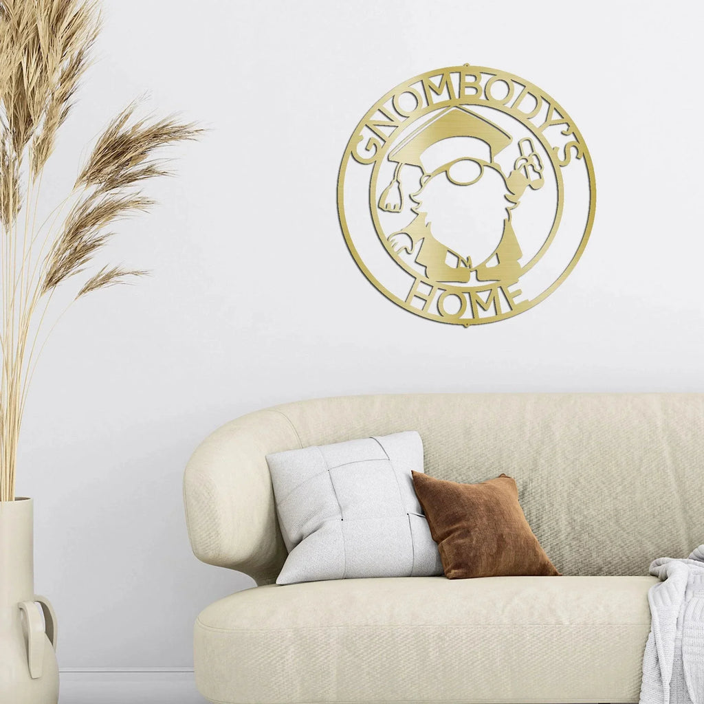 Gnome Ring Custom Monogram Metal Art Wall Sign