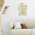 I Love You to the Moon and Back Personalized Metal Wall Art Sign