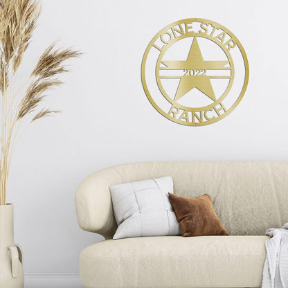 Lone Star Custom Name Metal Wall Art - Mallard Moon Gift Shop