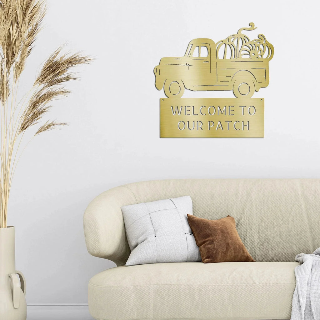 Country Truck Custom Monogram Indoor Outdoor Steel Wall Sign