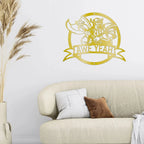 Fighting Viking Monogram Personalized Name Indoor Outdoor Steel Wall Sign Metal Man Cave Art