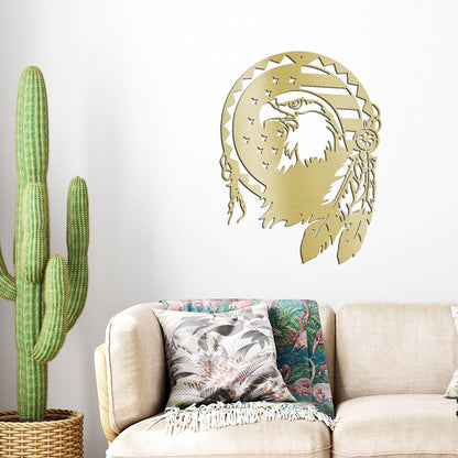 American Native Bald Eagle Metal Art Wall Sign - Mallard Moon Gift Shop